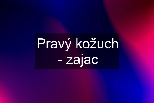 Pravý kožuch - zajac