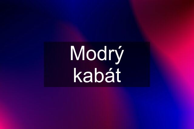 Modrý kabát