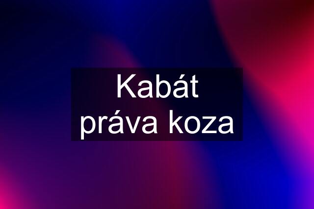 Kabát práva koza