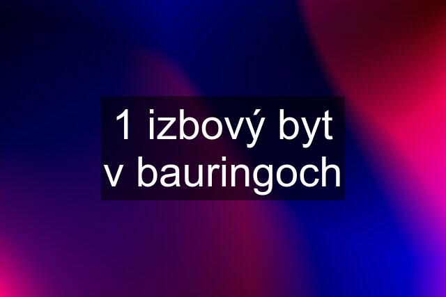 1 izbový byt v bauringoch