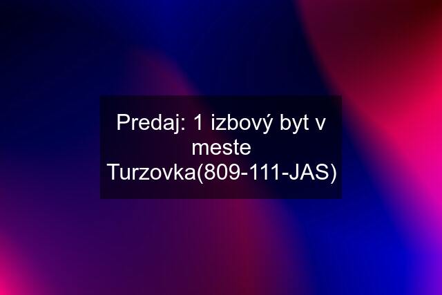 Predaj: 1 izbový byt v meste Turzovka(809-111-JAS)