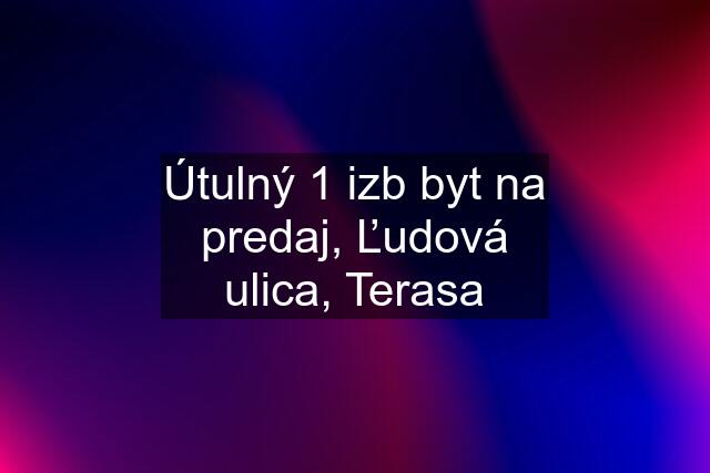 Útulný 1 izb byt na predaj, Ľudová ulica, Terasa