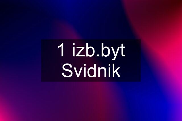 1 izb.byt Svidnik