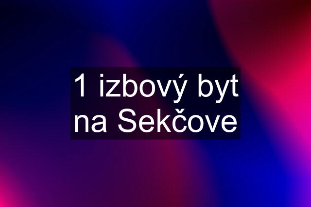 1 izbový byt na Sekčove