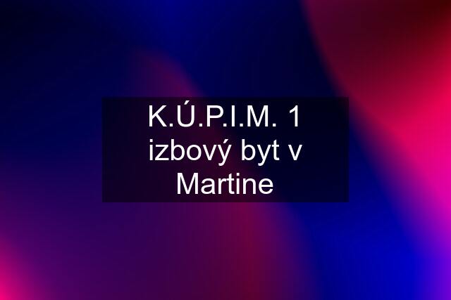 K.Ú.P.I.M. 1 izbový byt v Martine