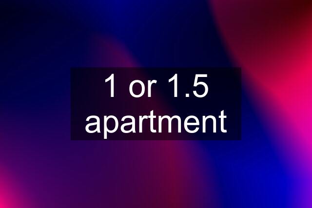 1 or 1.5 apartment