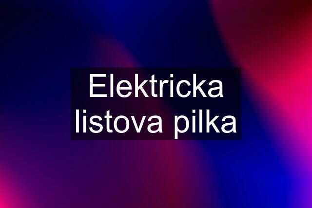 Elektricka listova pilka