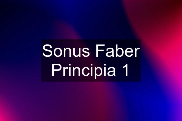 Sonus Faber Principia 1