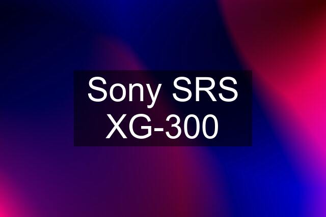 Sony SRS XG-300