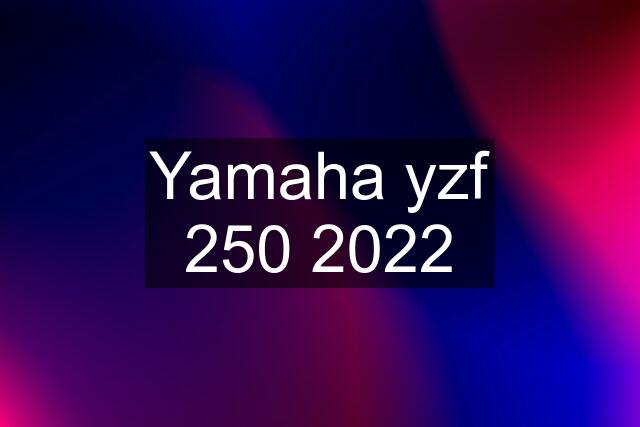 Yamaha yzf 250 2022