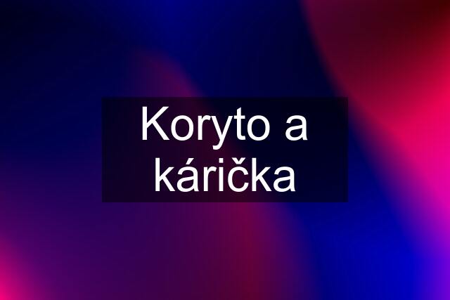 Koryto a kárička