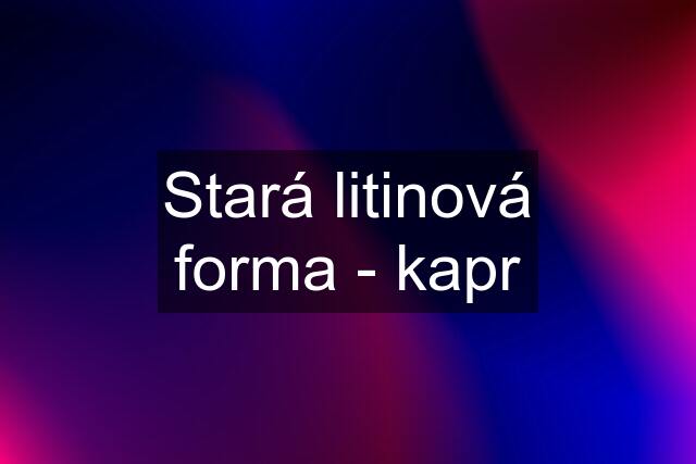 Stará litinová forma - kapr