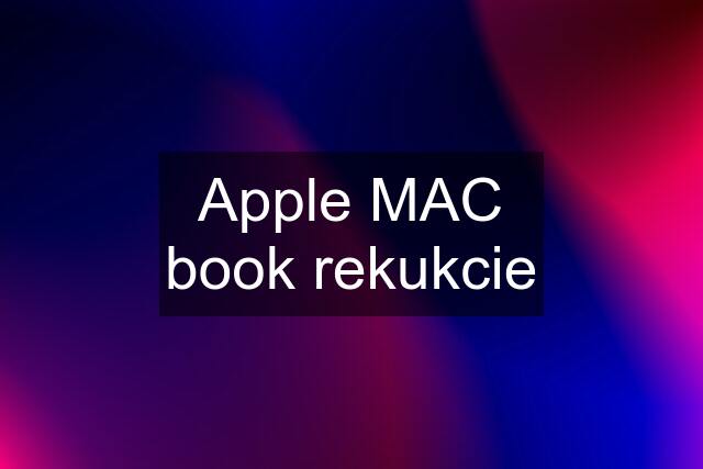 Apple MAC book rekukcie