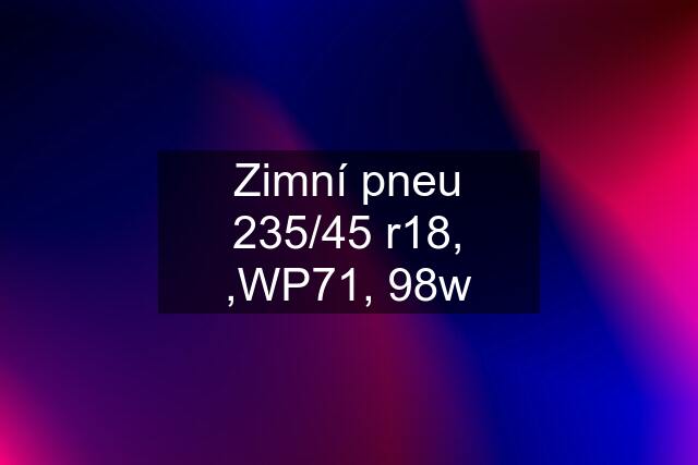 Zimní pneu 235/45 r18, ,WP71, 98w