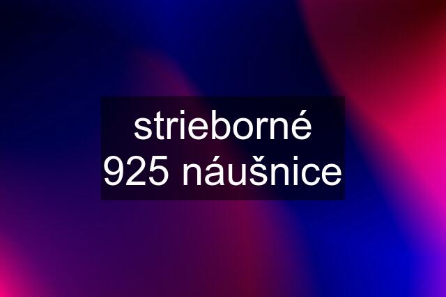 strieborné 925 náušnice