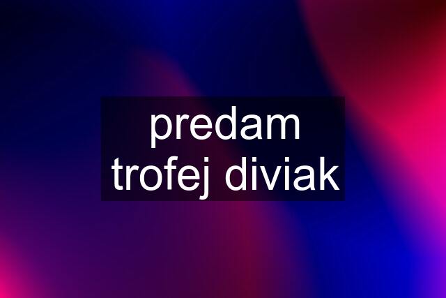 predam trofej diviak