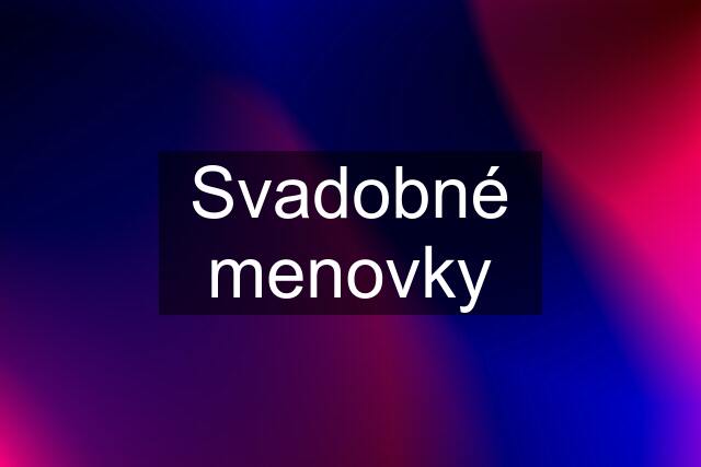 Svadobné menovky