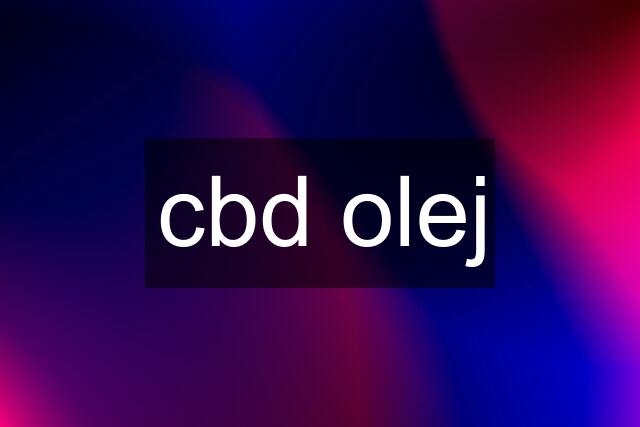 cbd olej