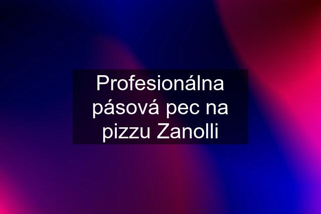 Profesionálna pásová pec na pizzu Zanolli