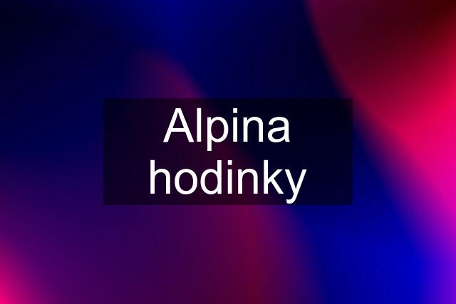 Alpina hodinky