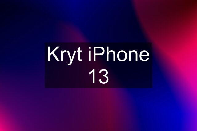 Kryt iPhone 13