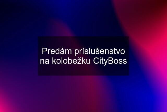 Predám príslušenstvo na kolobežku CityBoss