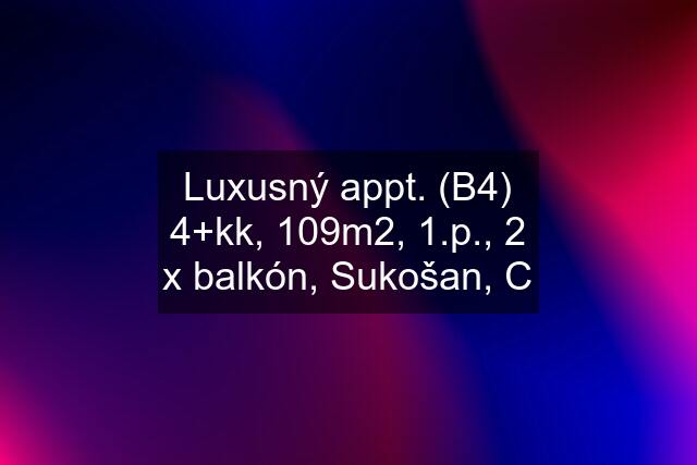 Luxusný appt. (B4) 4+kk, 109m2, 1.p., 2 x balkón, Sukošan, C