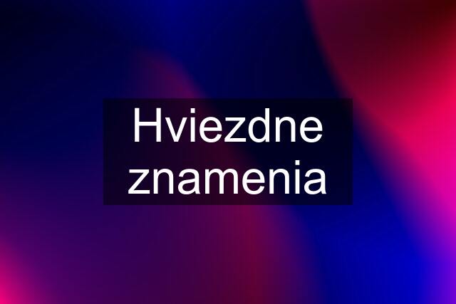 Hviezdne znamenia