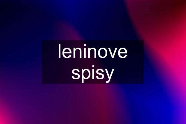 leninove spisy