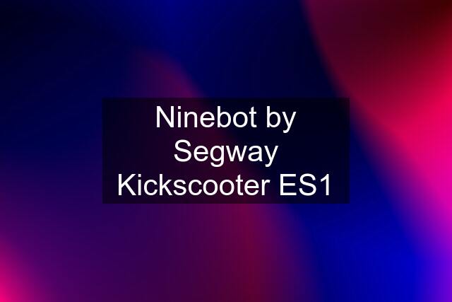 Ninebot by Segway Kickscooter ES1