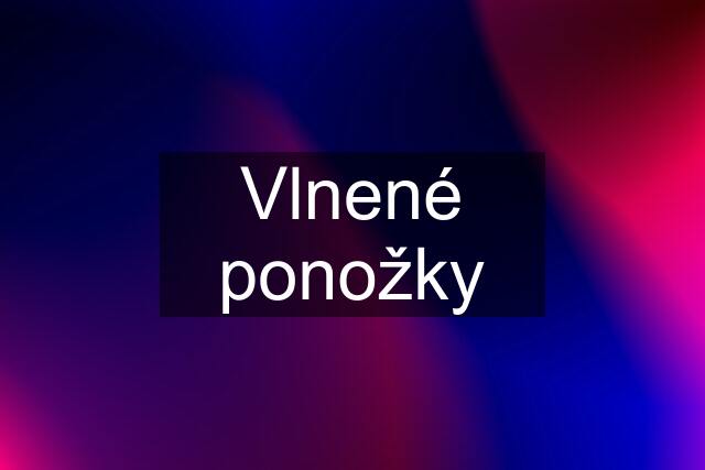 Vlnené ponožky