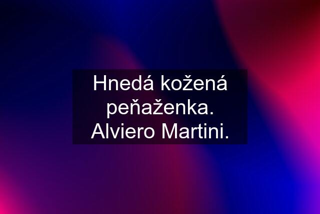 Hnedá kožená peňaženka. Alviero Martini.