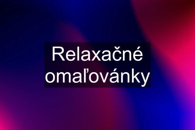 Relaxačné omaľovánky