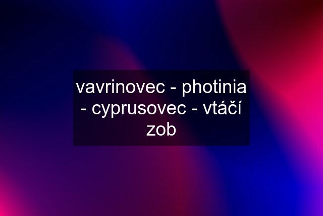 vavrinovec - photinia - cyprusovec - vtáčí zob