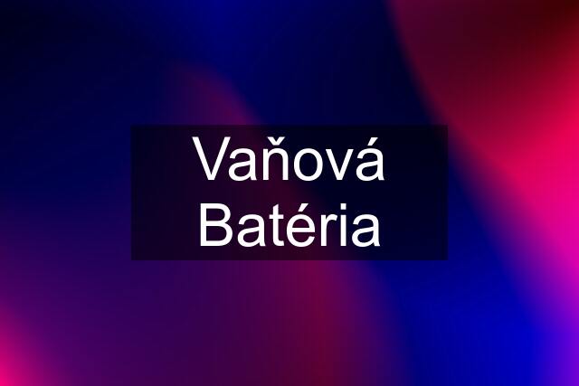 Vaňová Batéria