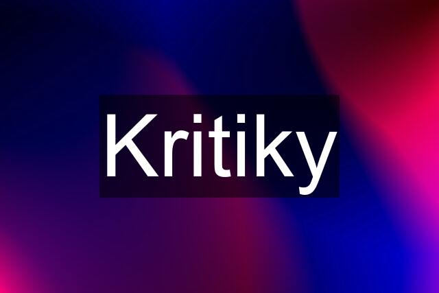 Kritiky