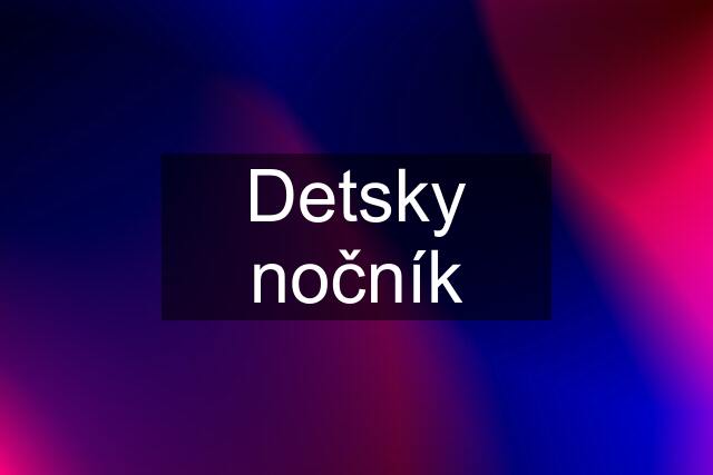 Detsky nočník