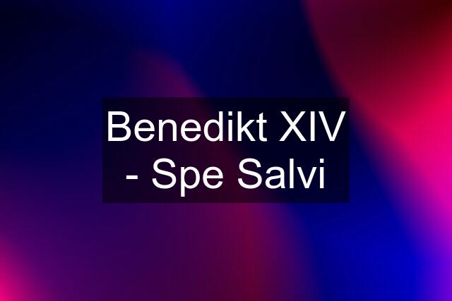 Benedikt XIV - Spe Salvi