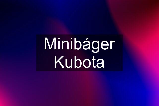 Minibáger Kubota