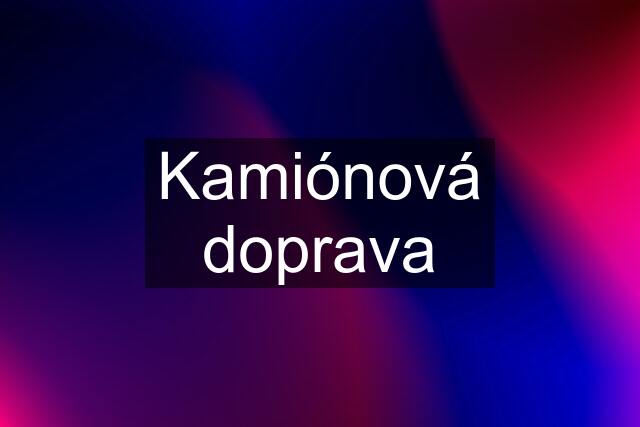 Kamiónová doprava