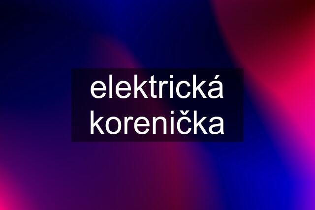 elektrická korenička