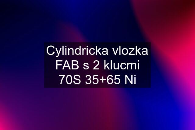 Cylindricka vlozka FAB s 2 klucmi 70S 35+65 Ni