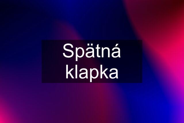 Spätná klapka