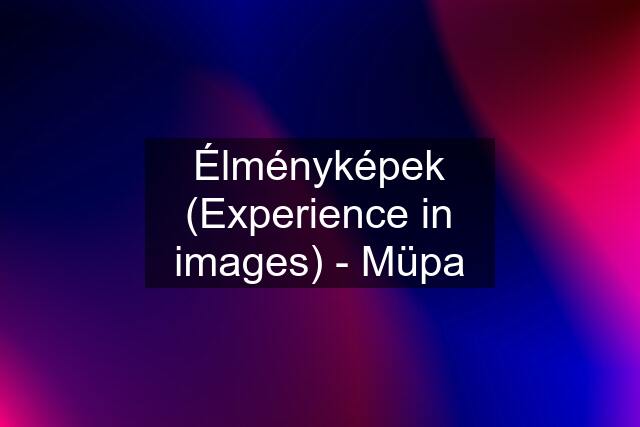 Élményképek (Experience in images) - Müpa