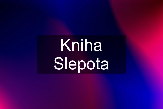 Kniha Slepota