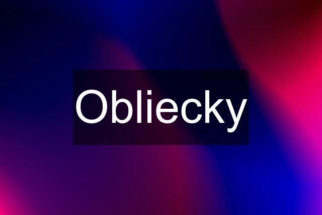 Obliecky