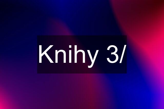 Knihy 3/