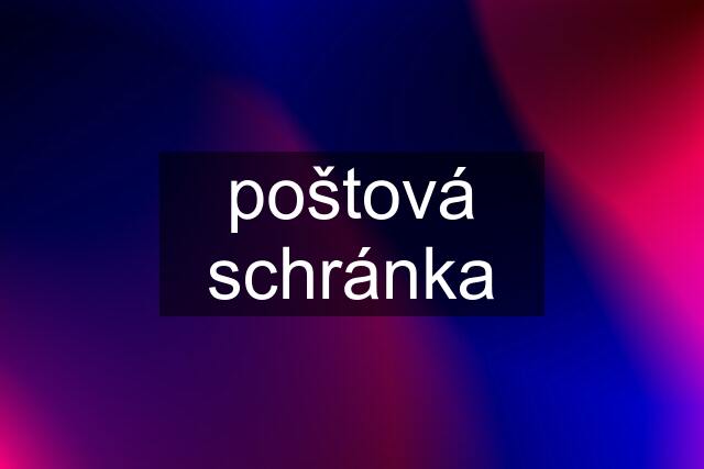 poštová schránka