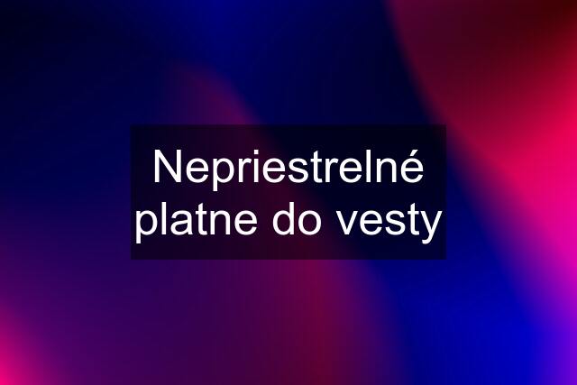 Nepriestrelné platne do vesty