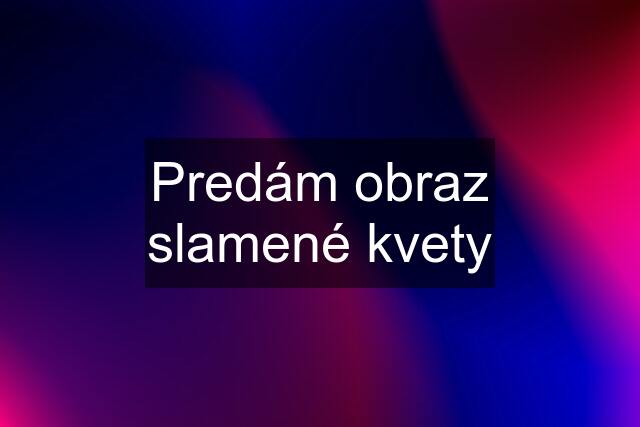 Predám obraz slamené kvety